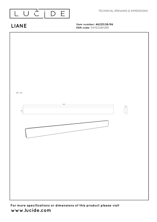 Lucide LIANE - Wandleuchte - LED Dim. - CCT - 2x14W 2700K/4000K - Rostfarbe - Vibes - technisch